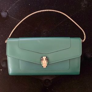 Bvulgari Green Serpent Wallet with Chain